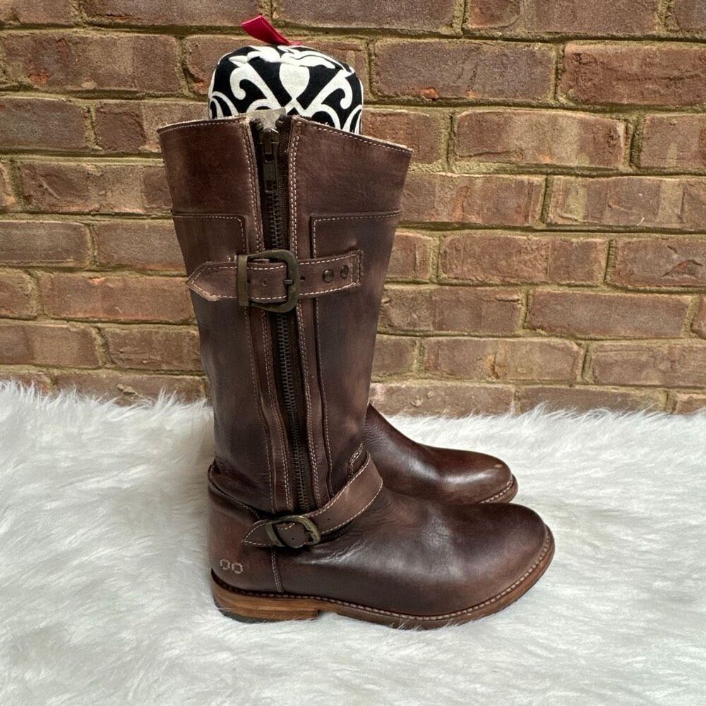 Bedstu GoGo Moto Teak Driftwood Leather Boot Size 9.5